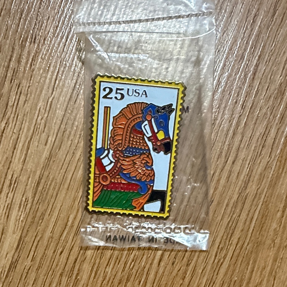 25 Cent Carousel Horse USPS Commemorative Stamp Lapel Pin